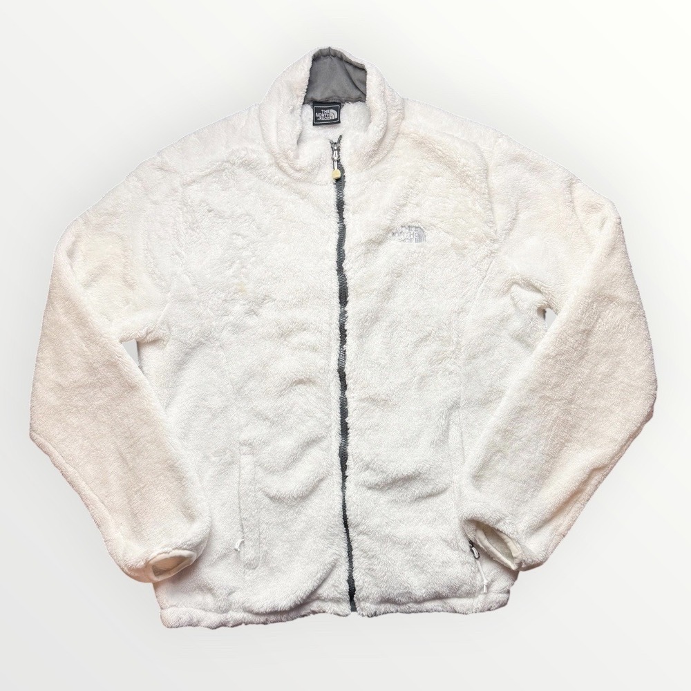 The North Face Osito Full Zip Fleece Jacket White XXL Mock Neck Soft Plush